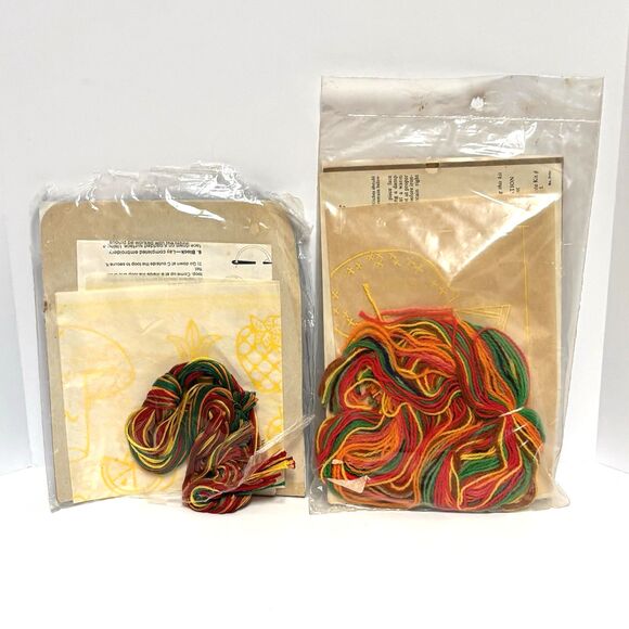 VINTAGE Embroidery Transfer Kits-COLUMBIA MINERVA  #5104 & #6556-1970s Retro - Picture 4 of 7